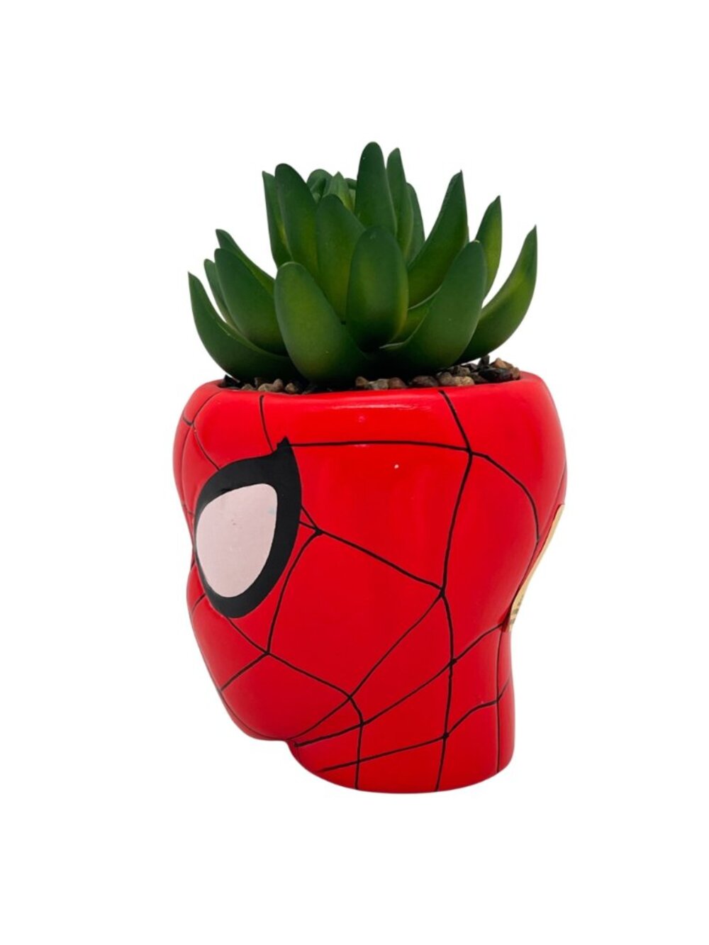 Spider-Man Planter Pot By Marvel Comics 5.5" Tall Artificial Succulent & Gravel - Picture 5 of 14